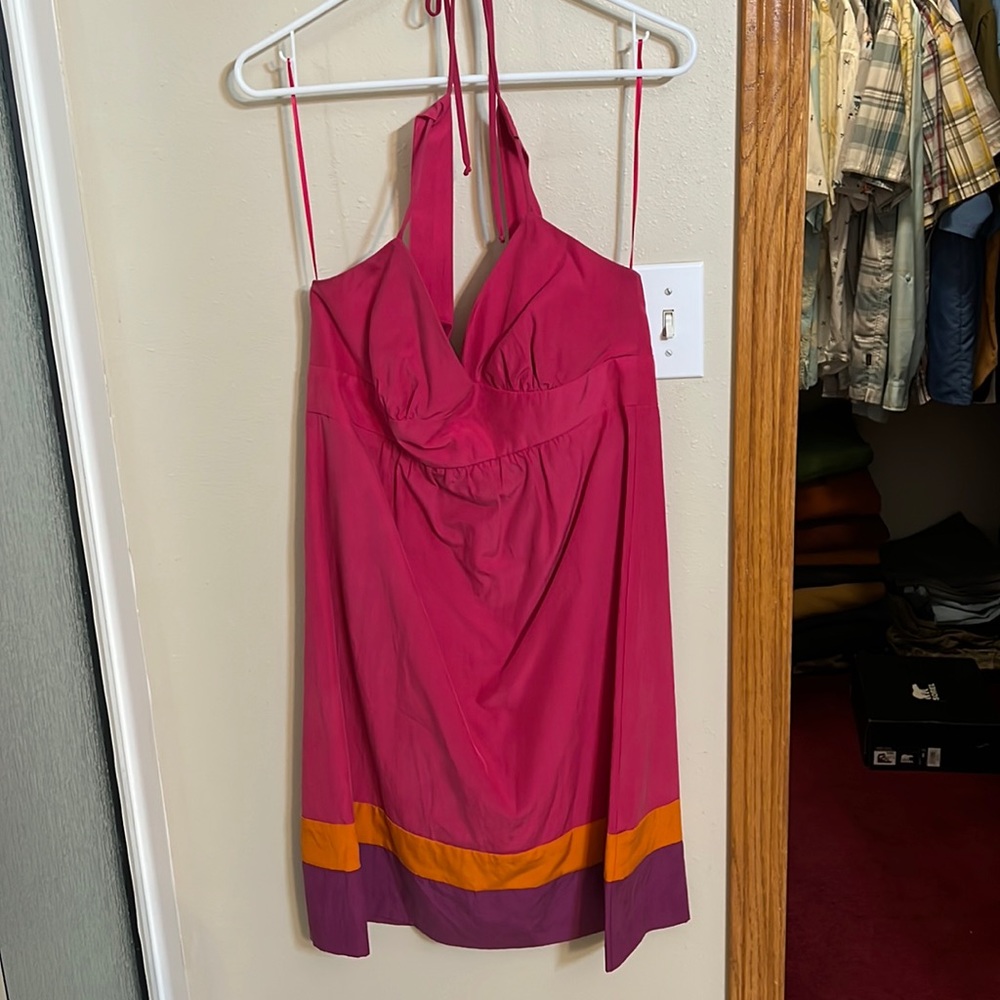 Trina Turk color block halter dress size 10